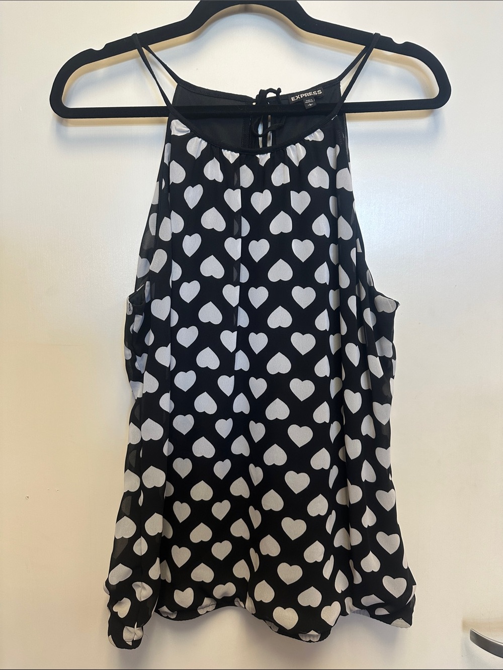 Express Women’s halter top with hearts